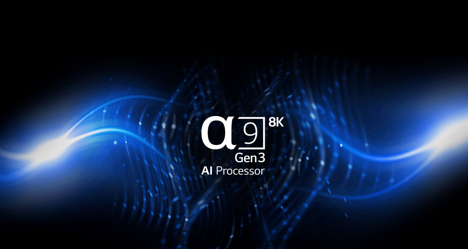 Alpha 9 Gen3 logo on black and blue graphic background