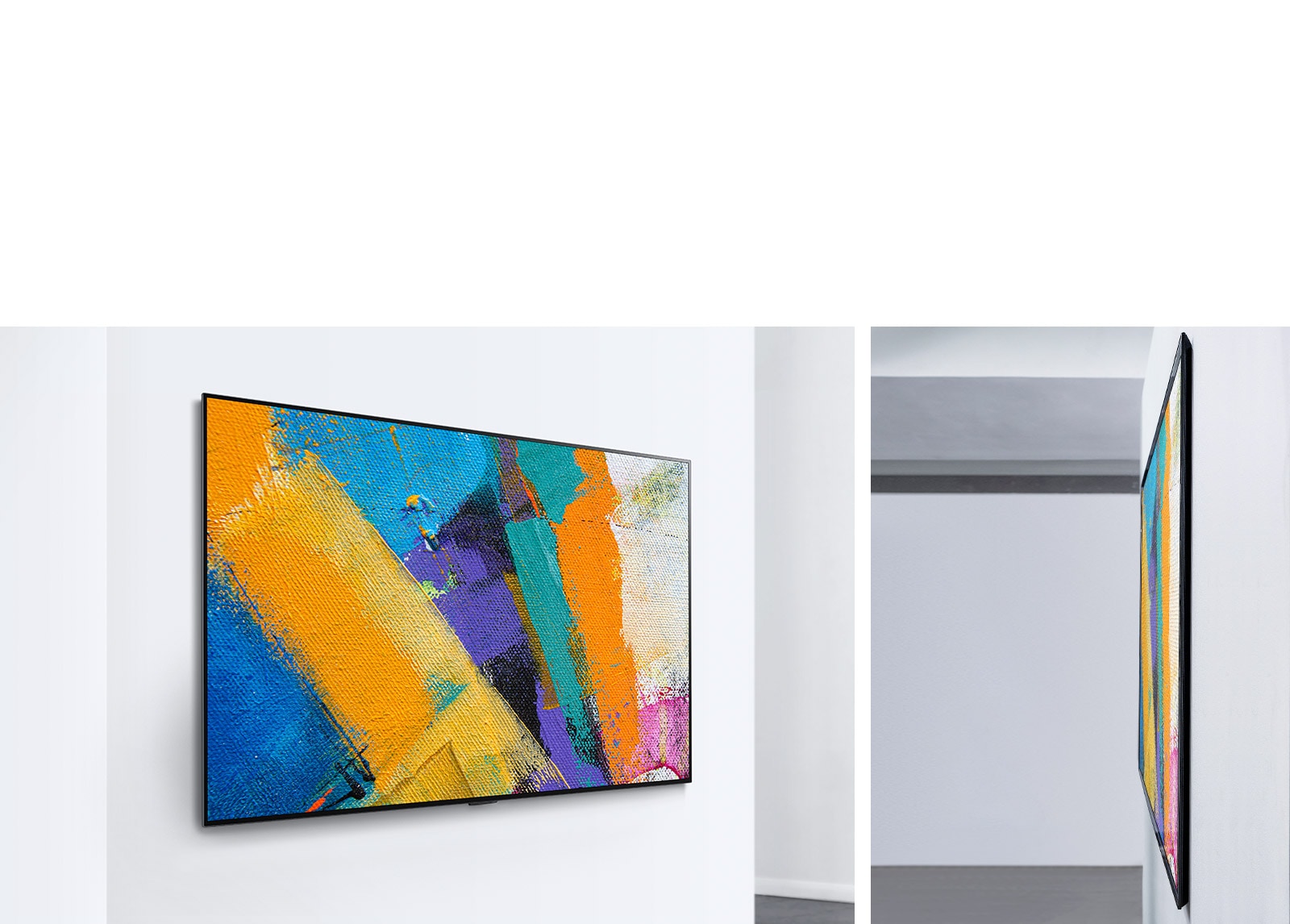 Two LG Gallery Design TVs showing artwork