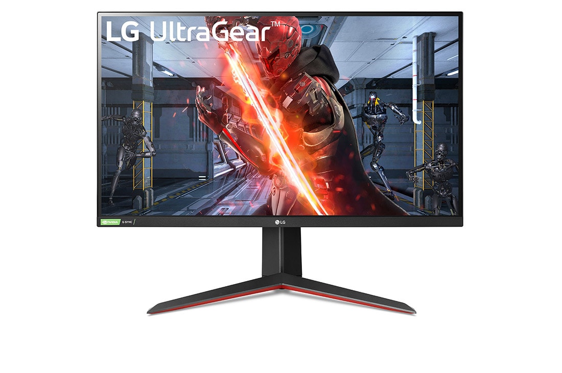 LG 27'' Class UltraGear™ Nano IPS 1ms Gaming Monitor with NVIDIA® G-SYNC® Compatible, front view, 27GN850-B, thumbnail 0