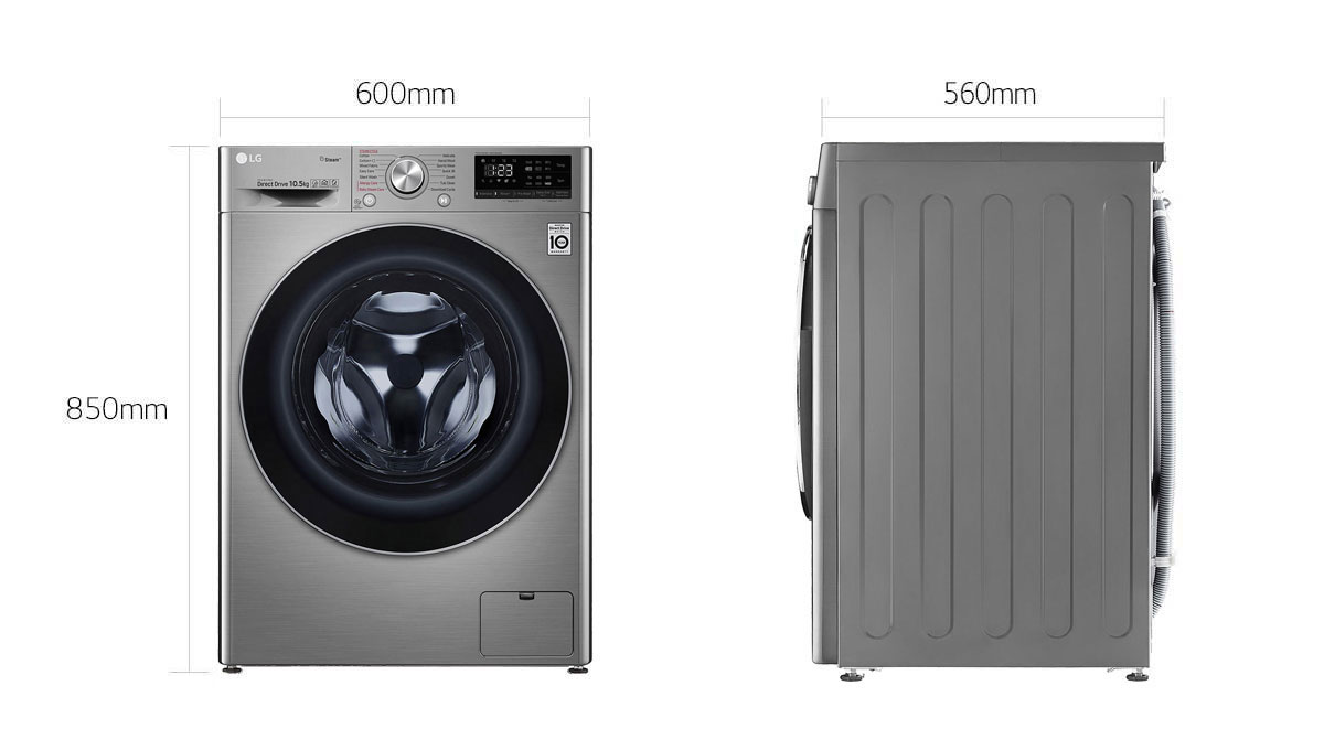 lg 10.5 kg front load washing machine dimensions