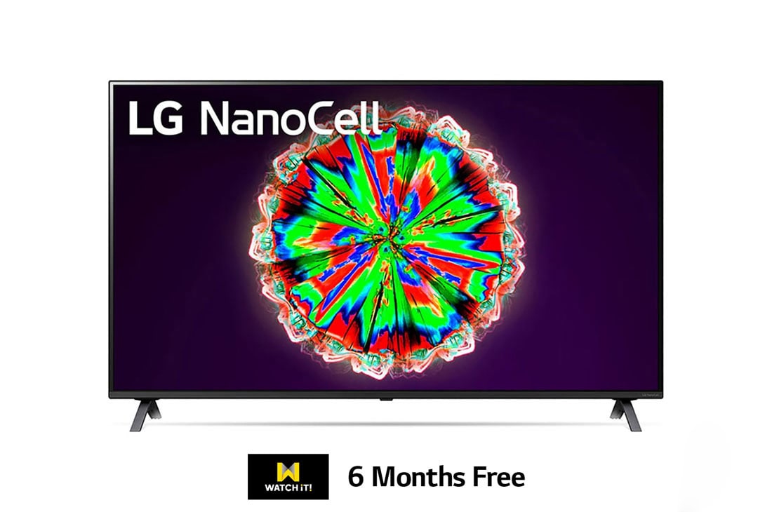 LG NanoCell TV 65 Inch NANO80 Series, Cinema Screen Design 4K Active HDR WebOS Smart AI ThinQ Local Dimming, 65NANO80VNA