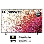 LG NanoCell TV 55 inch NANO75 Series, 4K Active HDR, WebOS Smart ThinQ AI, A front view of the LG NanoCell TV, 55NANO75VPA, thumbnail 2