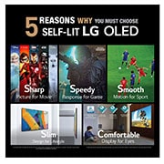 LG OLED TV 77 Inch C1 Series Cinema Screen Design 4K Cinema HDR webOS Smart with ThinQ AI Pixel Dimming,  Key USP image, OLED77C1PVA, thumbnail 3