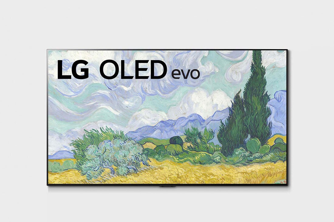 LG OLED TV 77 Inch G1 Series, Gallery Design 4K Cinema HDR WebOS Smart AI ThinQ Pixel Dimming, front view, OLED77G1PVA