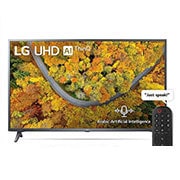 LG UHD 4K TV 50 Inch UP75 Series,  4K Active HDR WebOS Smart AI ThinQ , front view with infill image, 50UP7550PVG, thumbnail 1