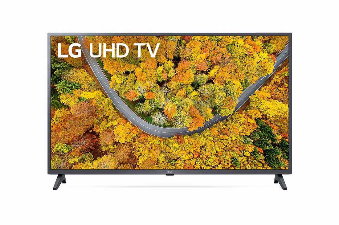 LG UHD 4K TV 43 Inch UP75 Series,  4K Active HDR WebOS Smart AI ThinQ , front view with infill image, 43UP7500PVG
