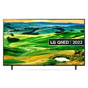 LG Real 4K Quantum Dot NanoCell Colour Technology LED TV 65 Inch QNED80 Series, Cinema Screen Design 4K Cinema HDR WebOS Smart AI ThinQ Local Dimming , A front view of the LG QNED TV with infill image and product logo on, 65QNED806QA, thumbnail 2