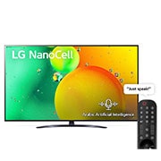 LG NanoCell TV 65 Inch NANO79 Series, Cinema Screen Design 4K Active HDR WebOS Smart  AI ThinQ , A front view of the LG NanoCell TV, 65NANO796QA, thumbnail 1