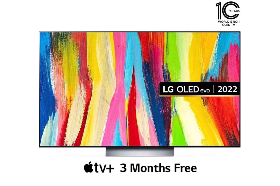 LG OLED evo TV 77 Inch C2 Series, Cinema Screen Design 4K Cinema HDR WebOS Smart AI ThinQ Pixel Dimming, OLED77C26LA, OLED77C26LA