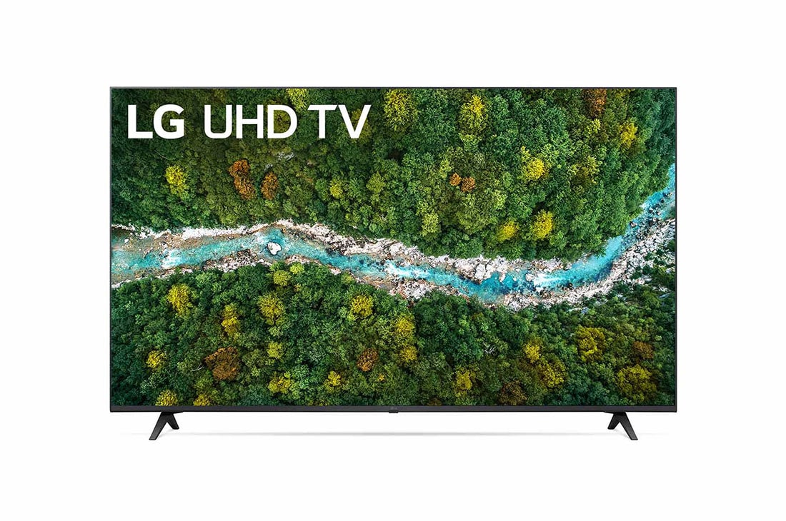 LG UHD 4K TV 65 Inch UP77 Series, Cinema Screen Design 4K Active HDR WebOS Smart AI ThinQ, front view with infill image, 65UP7760PVB, thumbnail 8
