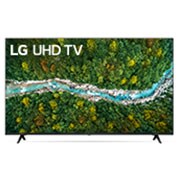 LG UHD 4K TV 65 Inch UP77 Series, Cinema Screen Design 4K Active HDR WebOS Smart AI ThinQ, front view with infill image, 65UP7760PVB, thumbnail 1