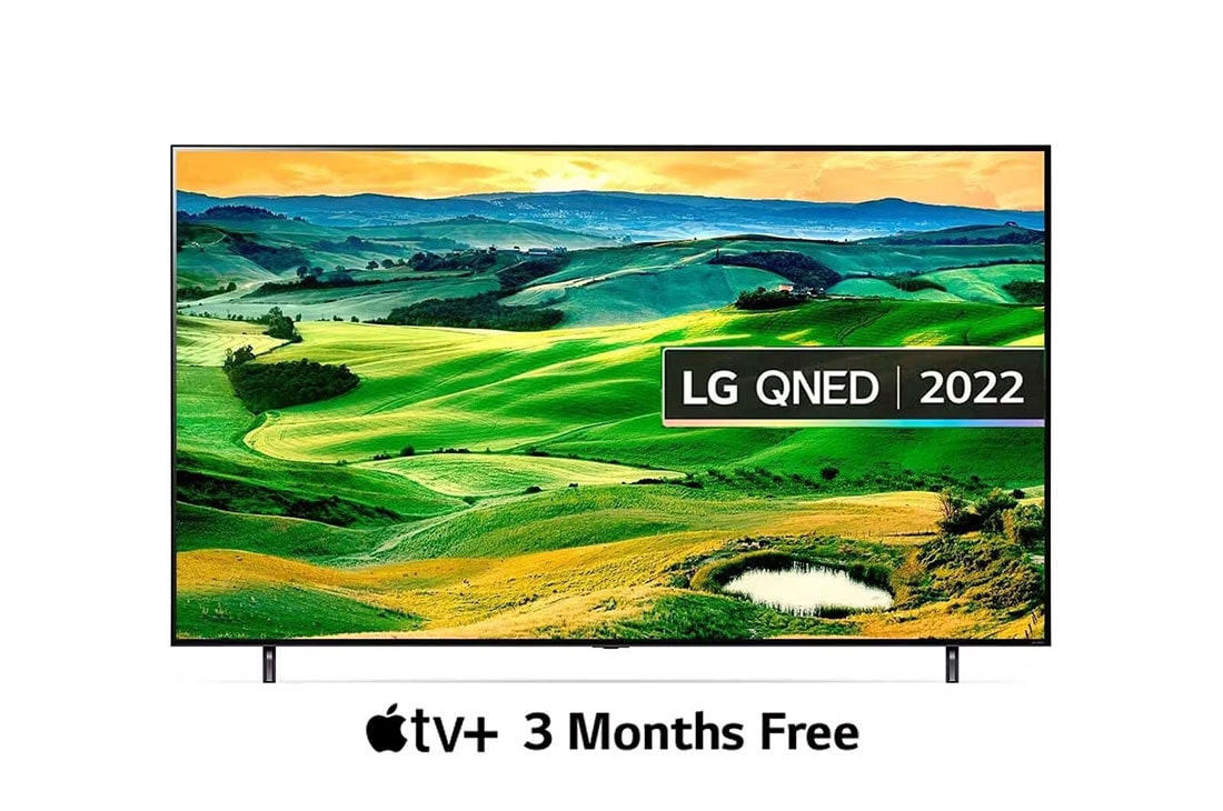 LG Real 4K Quantum Dot NanoCell Colour Technology LED TV 86 Inch QNED80 Series, Cinema Screen Design 4K Cinema HDR WebOS Smart AI ThinQ Local Dimming, A front view of the LG QNED TV with infill image and product logo on, 86QNED806QA, thumbnail 0