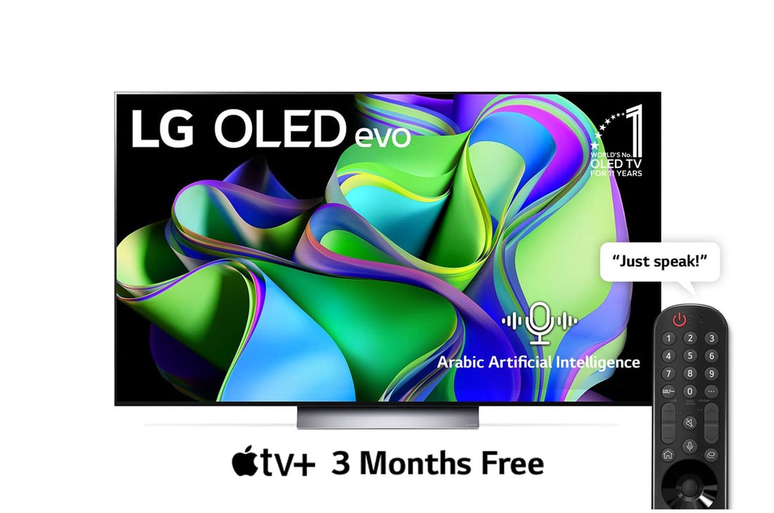 LG, OLED evo TV, 77 inch C3 series, WebOS Smart AI ThinQ, Magic Remote, 4  side