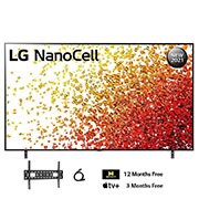 LG NanoCell TV 86 Inch NANO90 Series, Cinema Screen Design 4K Cinema HDR WebOS Smart AI ThinQ Full Array Dimming Pro - 86NANO90VPA (New), A front view of the LG NanoCell TV, 86NANO90VPA, thumbnail 3