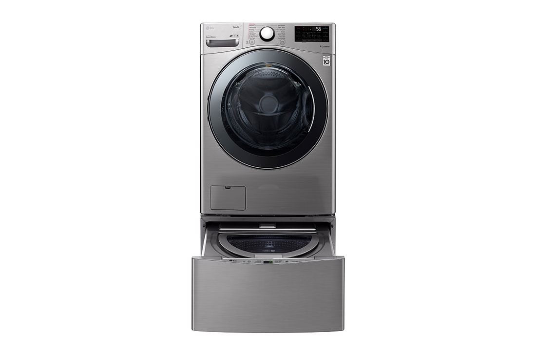 LG  20kg+ 3.5kg Wash Two Load with LG TWINWash™ Washing Machine, FT025V2SS - Front view mini open, FT025V2SS