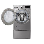 LG  20kg+ 3.5kg Wash Two Load with LG TWINWash™ Washing Machine, FT025V2SS - Front view open, FT025V2SS, thumbnail 3