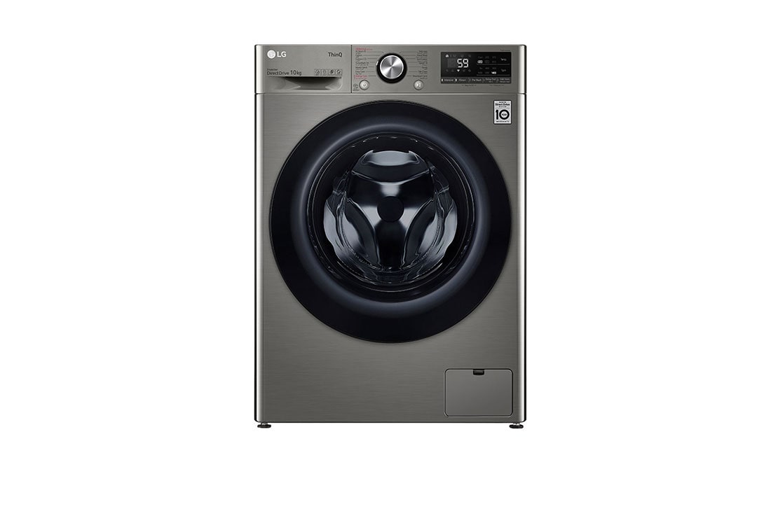 LG 10KG Vivace Washing Machine, With AI Wash, AIDD technology , Front view, F4Y5RYGYPV
