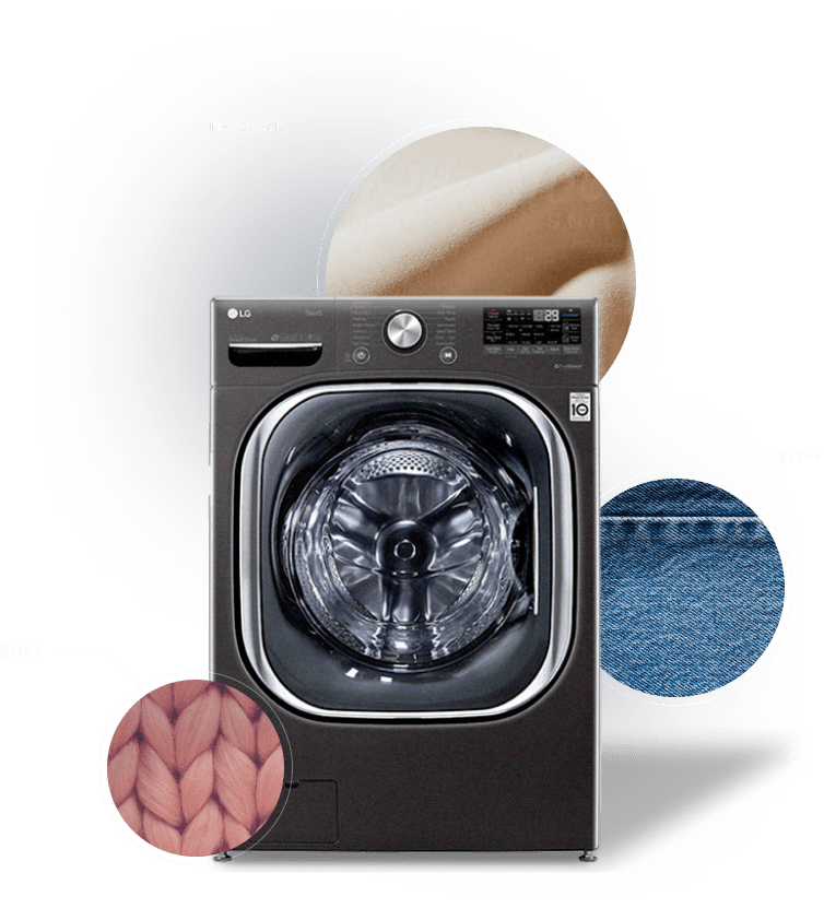 Black LG ThinQ front load washer.