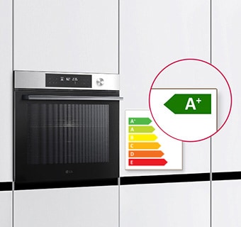 Imagen que muestra la calificación energética A+ del horno.