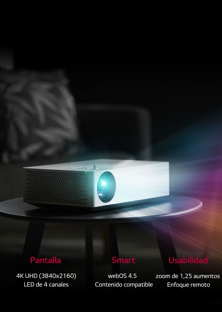Vidéoprojecteur 4Ch LED | 1500 Lumens | Résolution UHD 4K : 3840x2160 |  150,000: 1 - LG HU70LS | LG FR