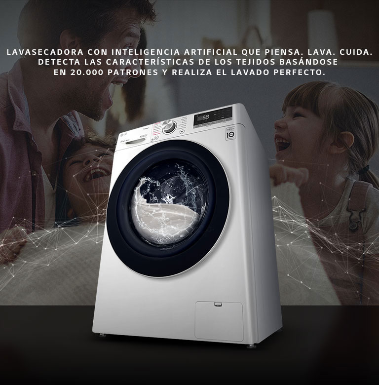 inteligente AI Direct Drive Autodosificador de detergente 1400rpm, Clasificación B(lavado)/E(secado), Blanca, Serie 550 | LG España