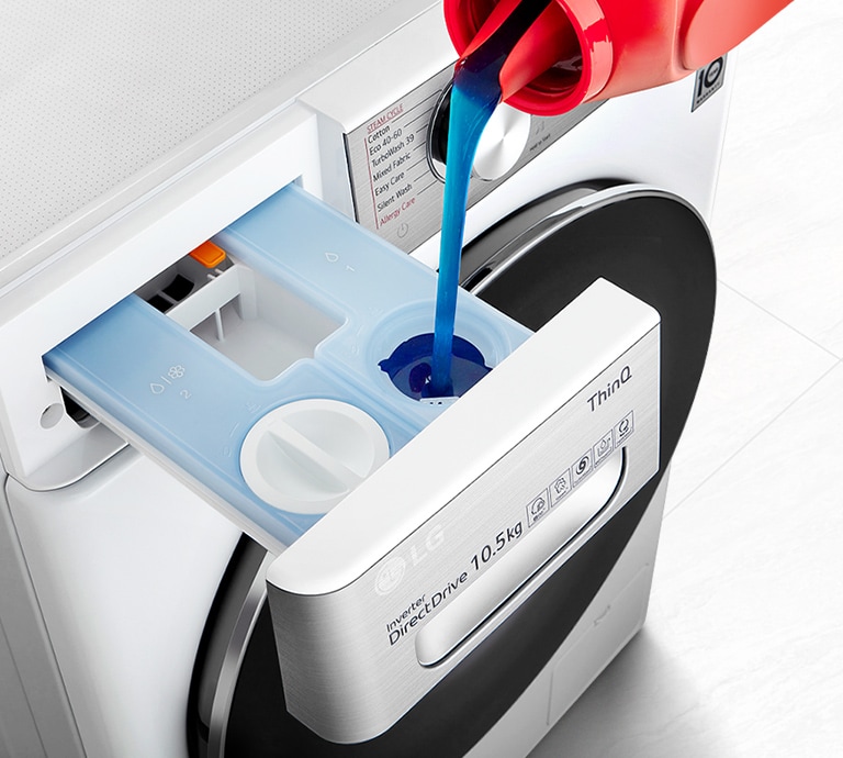LG Lavadora inteligente AI Direct Drive con de detergente 12kg, 1400rpm, A, Blanca, Serie | LG