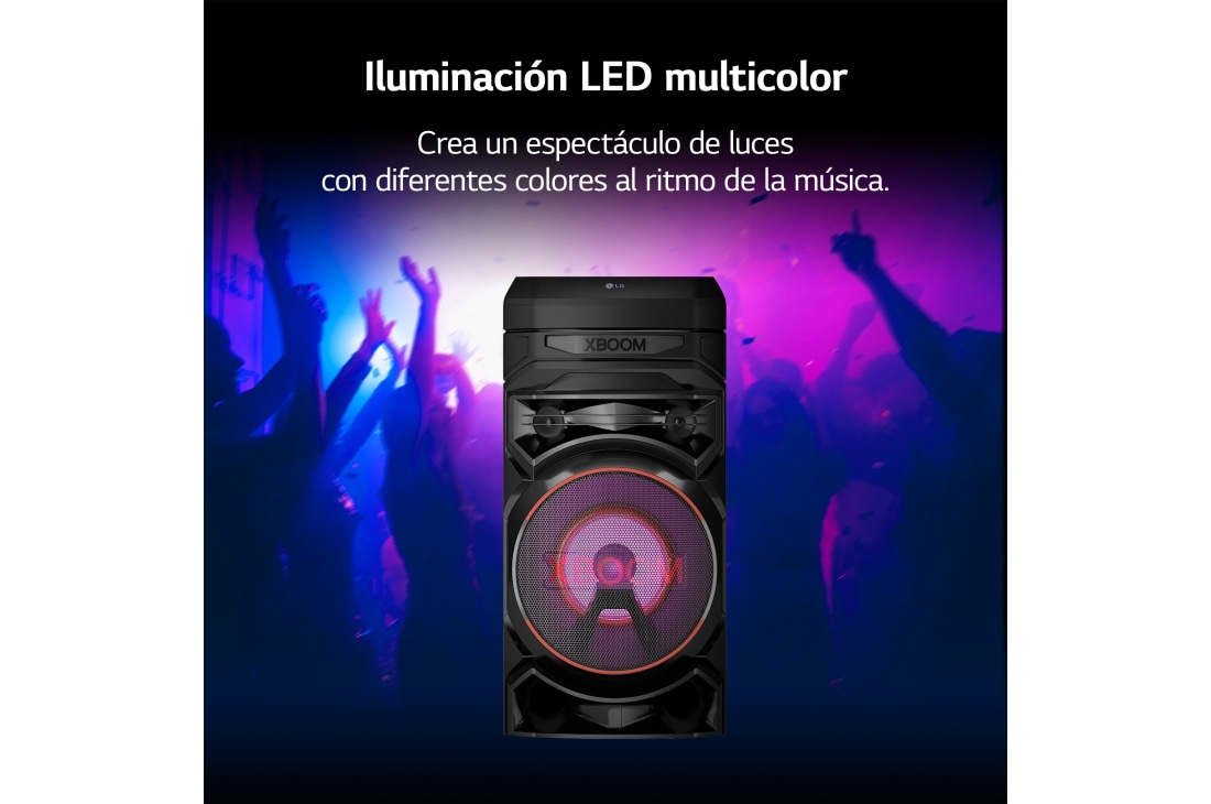 LG XBOOM RNC7 - Altavoz Bluetooth, Alta Potencia, Portátil, USB, Funciones  DJ, Karaoke, con Luces LED Variables, Amplia Conectividad, El Sonido  Absoluto, 5 Altavoces, Color Negro : : Electrónica