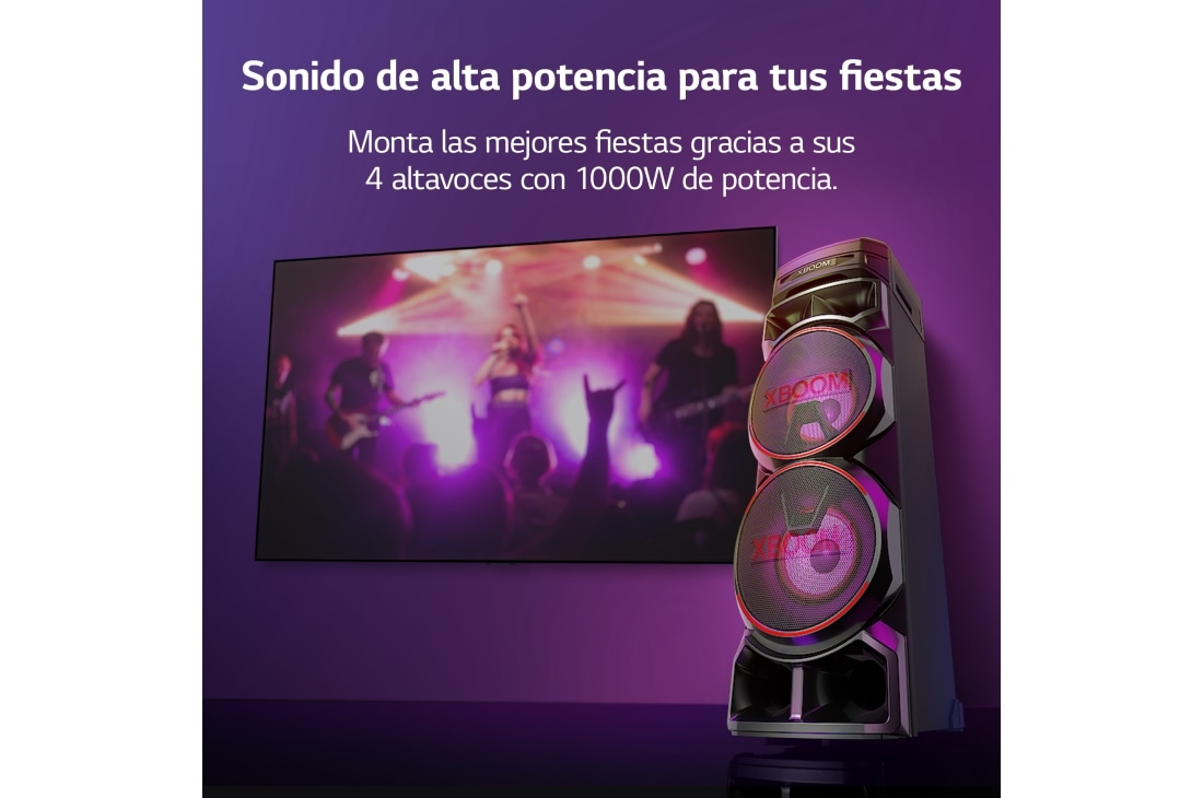 LG XBOOM RNC7 - Altavoz Bluetooth, Alta Potencia, Portátil, USB, Funciones  DJ, Karaoke, con Luces LED Variables, Amplia Conectividad, El Sonido  Absoluto, 5 Altavoces, Color Negro : : Electrónica