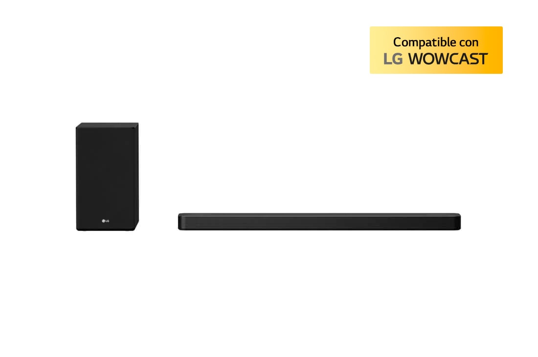 LG SN8YG. Barra de sonido Hi-Res con Dolby Atmos, 440W de potencia, Asistente de Google, Chromecast integrado, subwoofer inalámbrico, Wifi y Bluetooth con tecnología Meridian., SN8YG