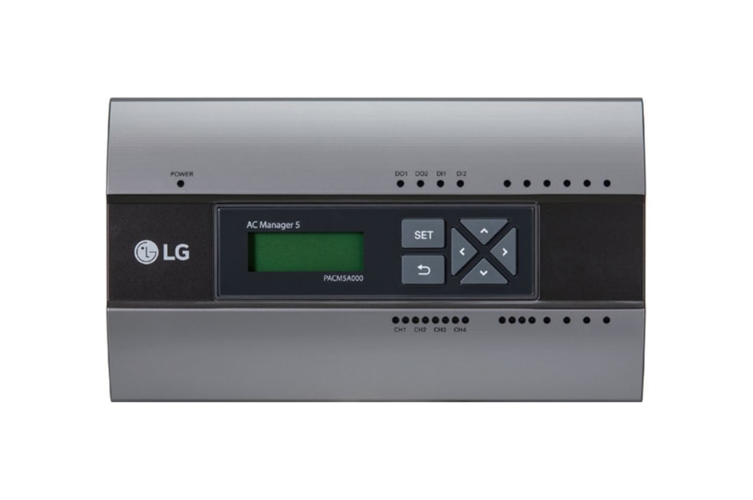 LG Controlador central, AC Manager, tipo de hardware/HTML5, Vista frontal, PACM5A000