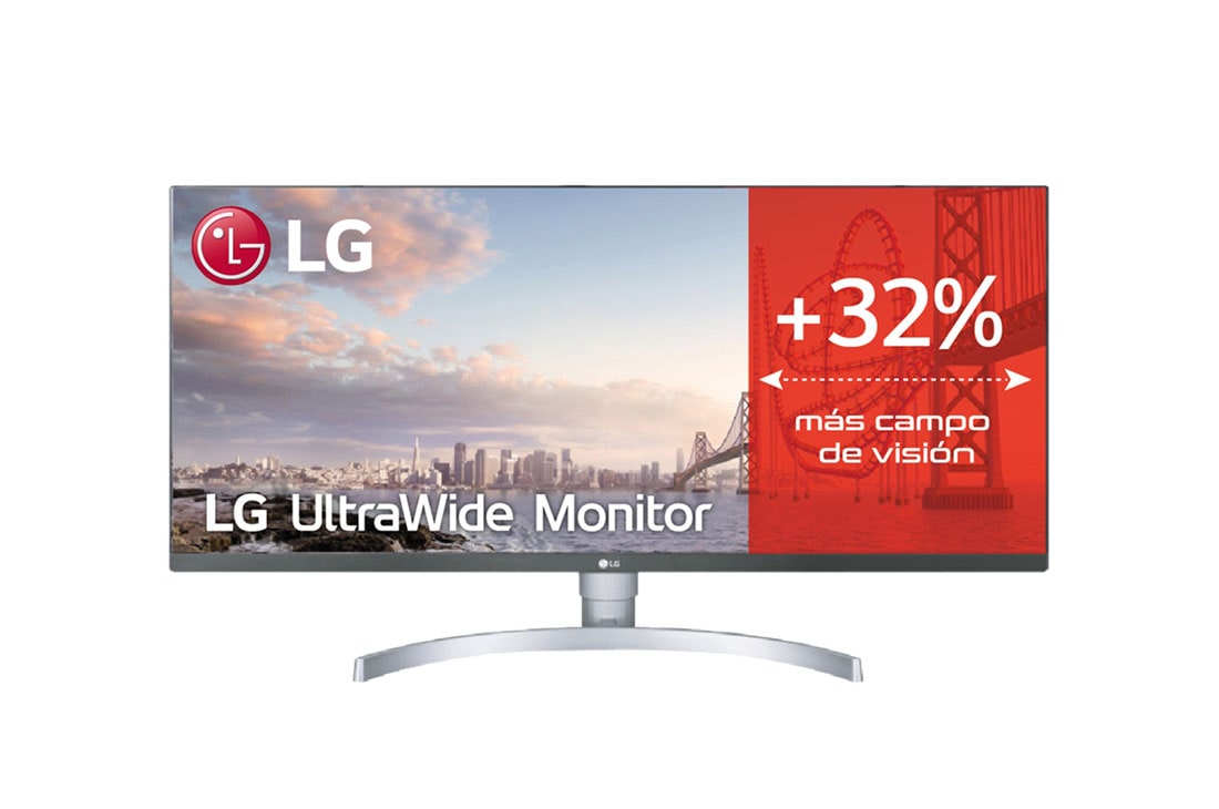 LG 34WK650-W - Monitor Ultrapanoramico 21:9 LG UltraWide (Panel IPS:2560x1080, 300cd/m², 1000:1, sRGB >99%); diag. 86,6cm; entr.: HDMIx2, DPx1; Ajust. en altura e inclinación., 34WK650-W, 34WK650-W