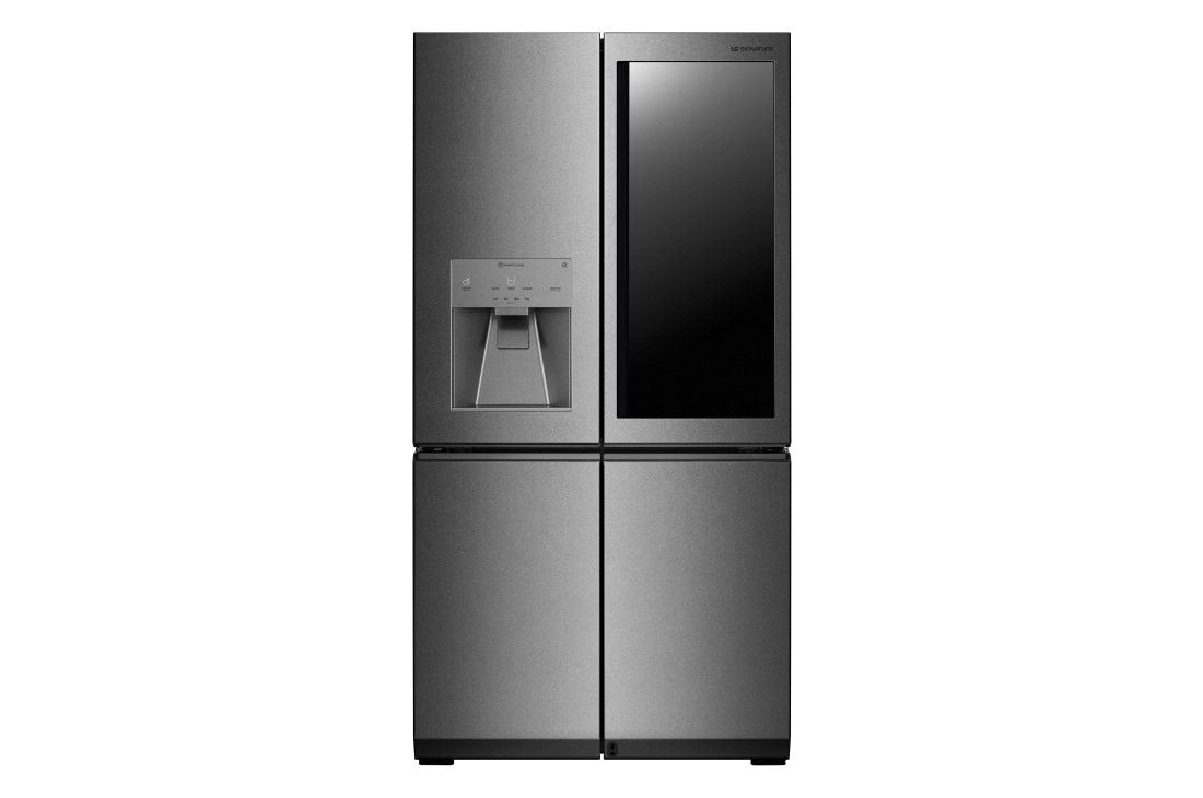 LG Frigorífico American Combi SIGNATURE InstaView Door-in-Door™, Clasificación F, 700L, enfriamiento uniforme Acero Antihuellas, LSR100 vista frontal, LSR100