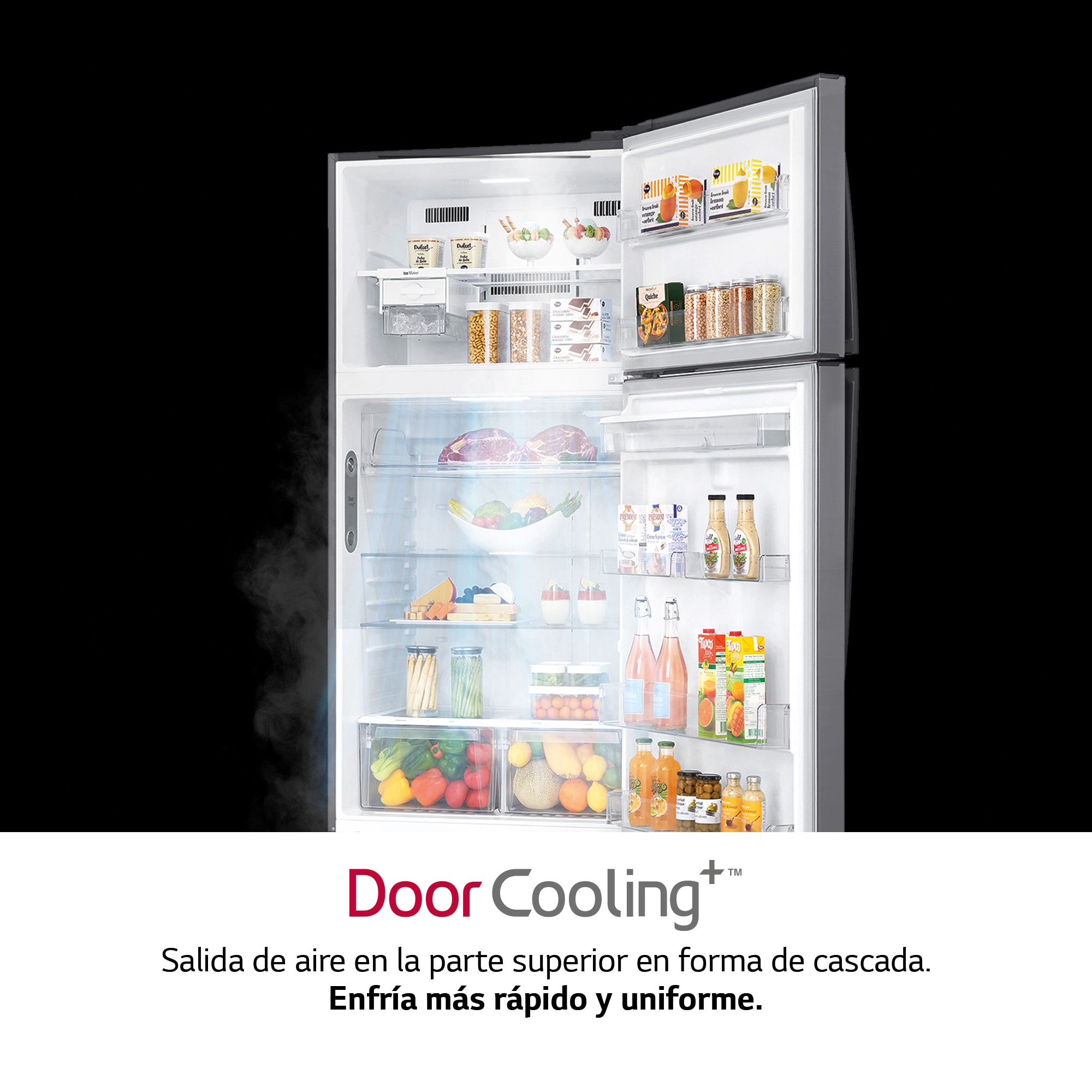 LG Frigorífico Dos Puertas, Clasificación E, Door Cooling+, Total No Frost,  Inox antihuellas