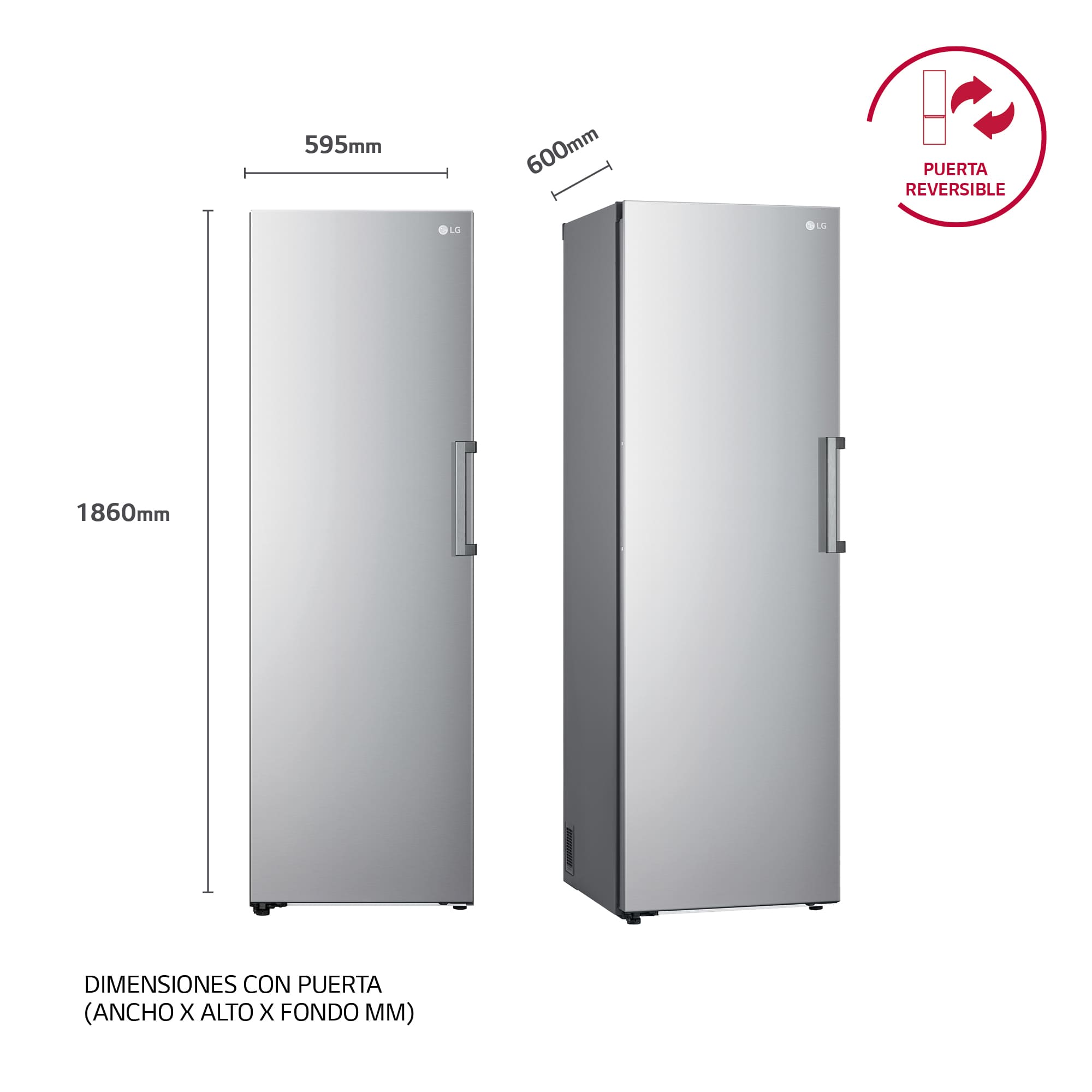 LG GFT41PZGSZ Congelador Vertical 324L E Inox