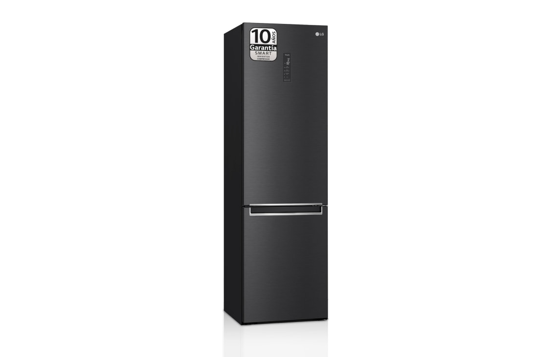 LG Frigorífico Crystal Door Combi 2m, Clasificación D, capacidad de 419l,  Negro mate