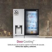 LG Frigorífico Americano Instaview Door-In-Door, Clasificación E, 635 L, sin toma de agua, vista frontal abierta de alimentos, GSXV91BSAE, thumbnail 4