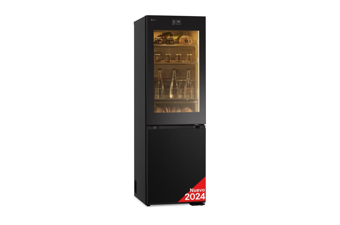 LG Frigorífico Combi Instaview  Door Cooling+, 1,86 m, Clasificación C, capacidad de 352 l,  Acero negro grafito, GBG7190CEV, GBG7190CEV
