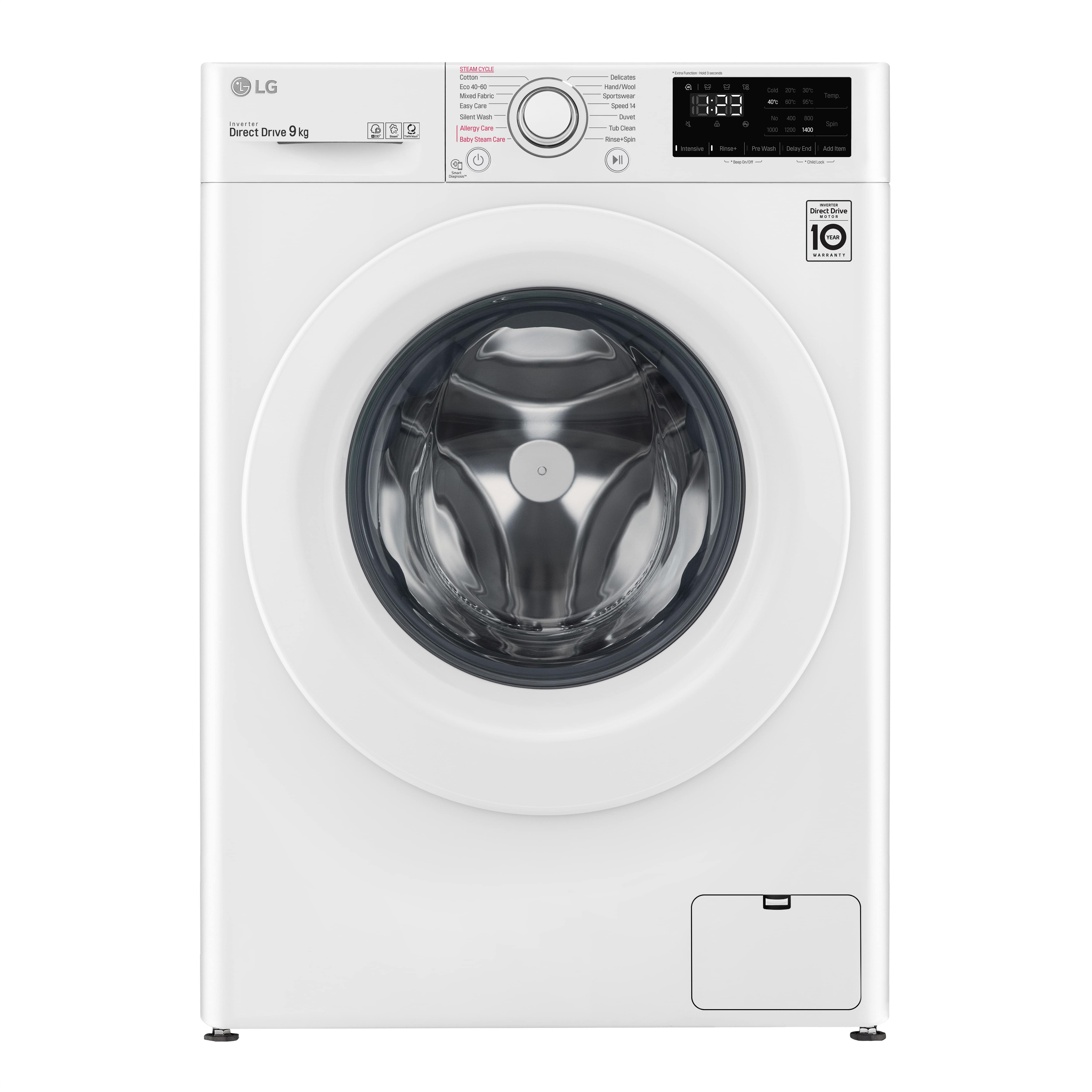 LG Lavadora AI Direct Drive 9kg, Clasificación B, Blanca, Serie 300 | LG España