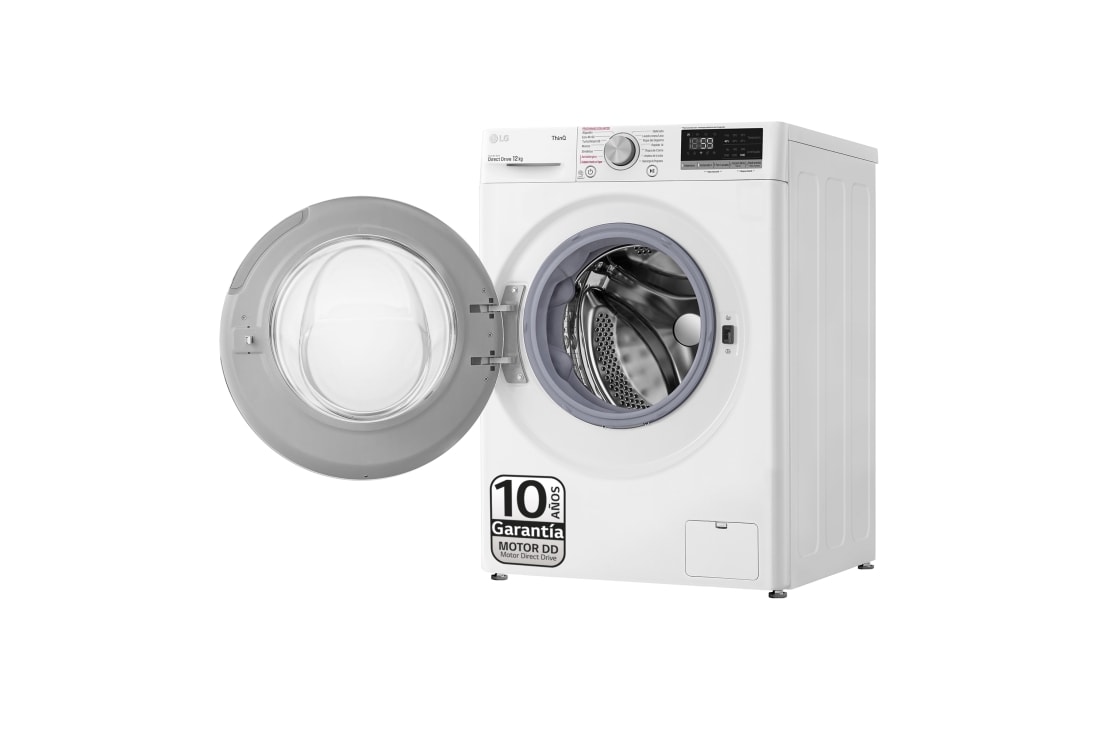 Lavadora carga frontal- LG F4WV9512P2W, 9 kg, 14 programas, Blanco