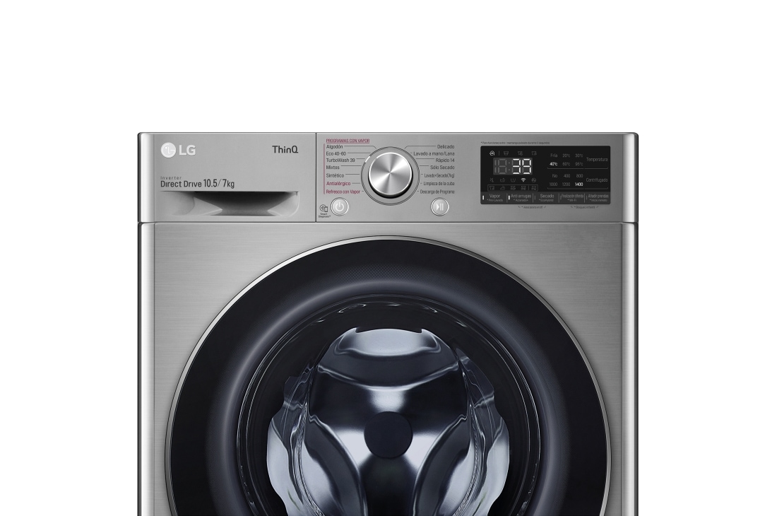 LG Lavasecadora inteligente Direct Drive 10,5/7kg, A(lavado)/E(secado), Inox antihuellas, Serie 700 LG España