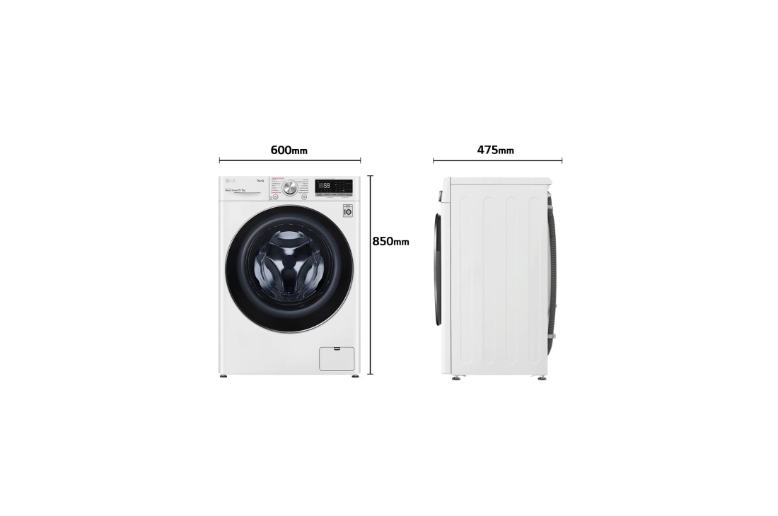 LG Lavasecadora inteligente AI Direct 8,5/5kg, 1200rpm, Clasificación C(lavado)/E(secado), Blanca, Serie 500 Fondo |