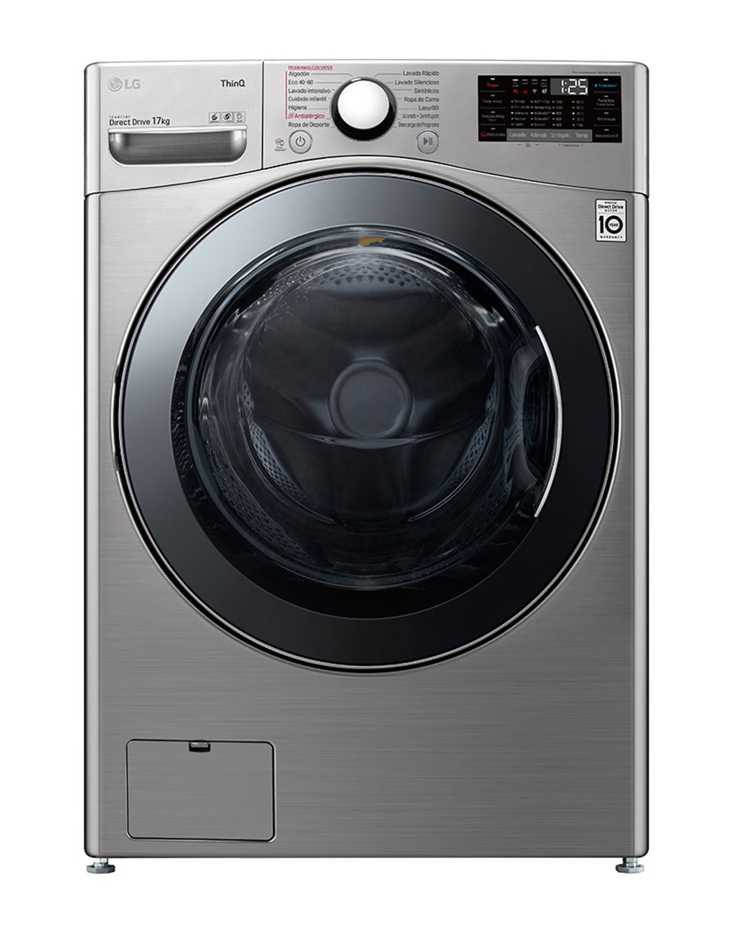 LG Lavadora LG F1P1CY2T., 17 kg, E, Inox Antihuellas, 1100rpm, Serie