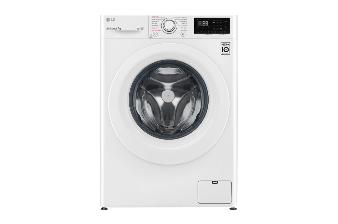 LG Lavadora AI Direct Drive con Vapor 7kg, 1200 Clasificación D, Blanca, Serie 300, F2WV3S70S3W