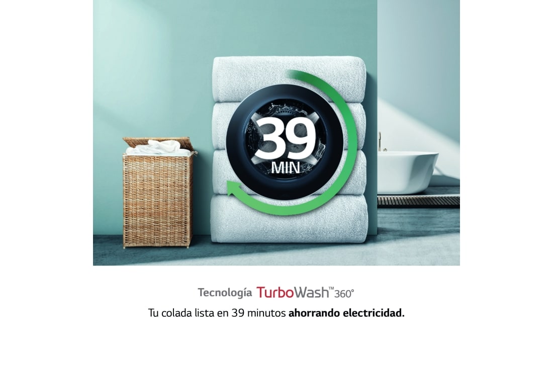 LG Lavadora inteligente AI Direct Drive con Autodosificador de detergente 12kg, 1400rpm, Clasificación A, Blanca, LG España