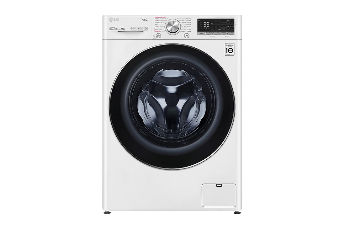 LG Lavadora inteligente  AI Direct Drive con Autodosificación de detergente, 9kg, 1600rpm, Clasificación A, Blanca, Serie 750, F6WV9510P2W, F6WV7509S2W