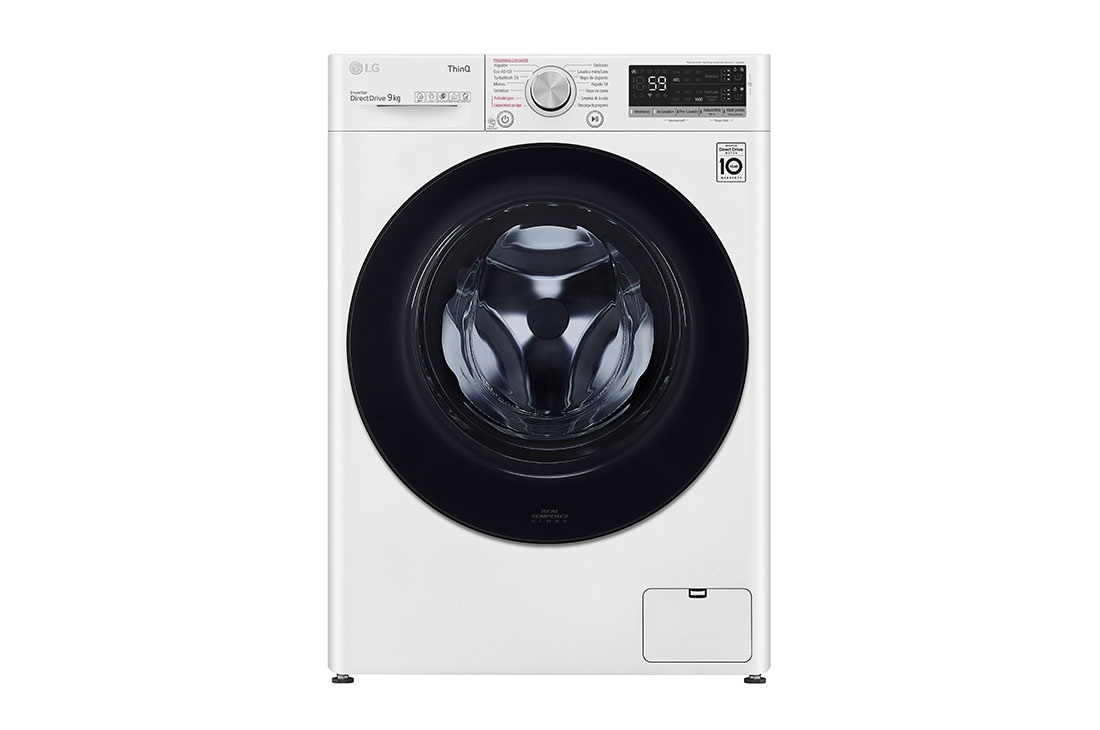 Lavadora inteligente AI Direct con Autodosificación de detergente, 9kg, 1400rpm, Clasificación B, Blanca, Serie 550 | LG España