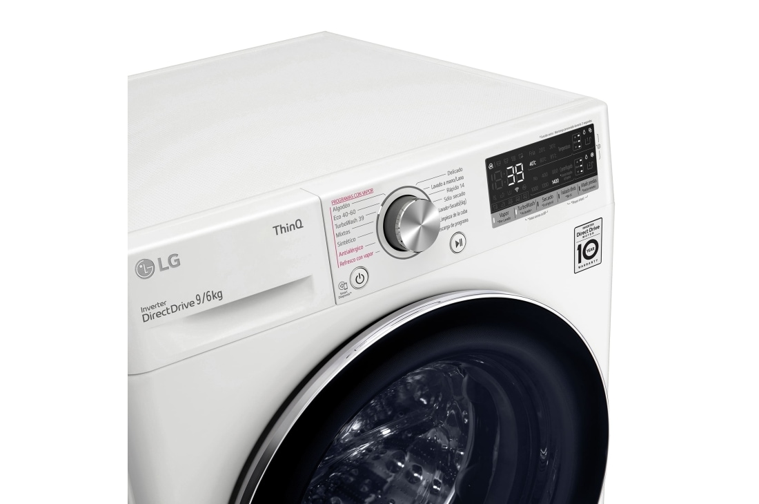 LG Lavasecadora inteligente AI Direct Drive con Autodosificador de 9/6kg, 1400rpm, Clasificación A(lavado)/E(secado), Blanca, Serie 750 | LG España