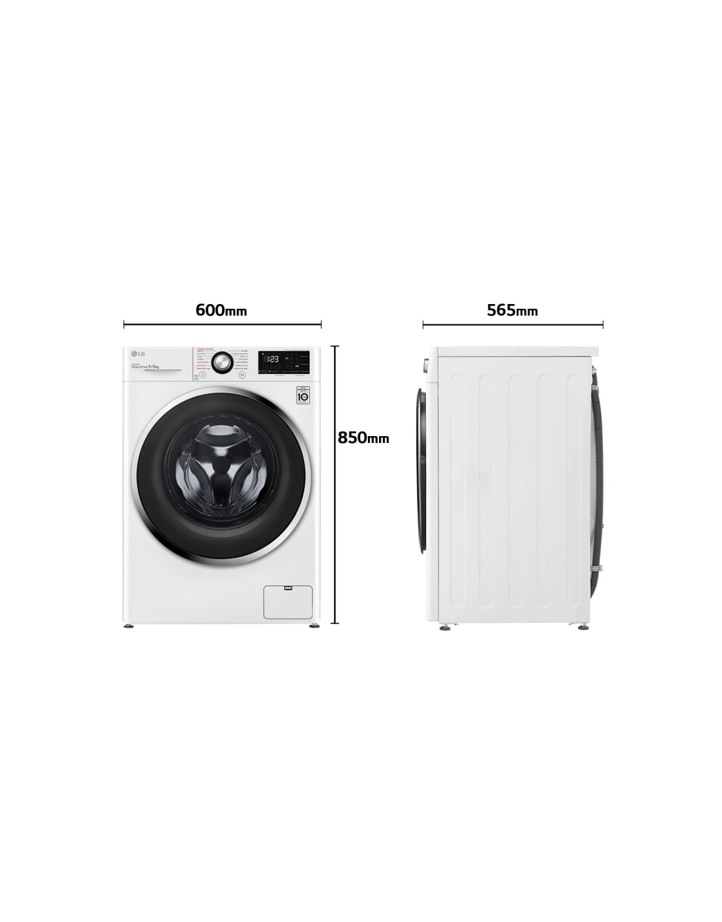 LG Lavasecadora inteligente AI Direct Drive™, con Vapor 9/6kg, 1400rpm,  Clasificación B(lavado)/E(secado) Blanca, Serie 310