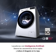 LG Lavadora inteligente AI Direct Drive con autodosificación de detergente, 10,5kg, 1400rpm, Clasificación B, Blanca, Serie 350, F4WV3510S0W, F4WV3510S0W, thumbnail 3