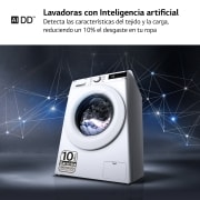 LG Lavadora inteligente AI Direct Drive<sup>TM</sup> con Vapor, 8,5kg, 1200 Clasificación A, Blanca, Serie 305, F2WV3058S3W, F2WV3058S3W, thumbnail 4
